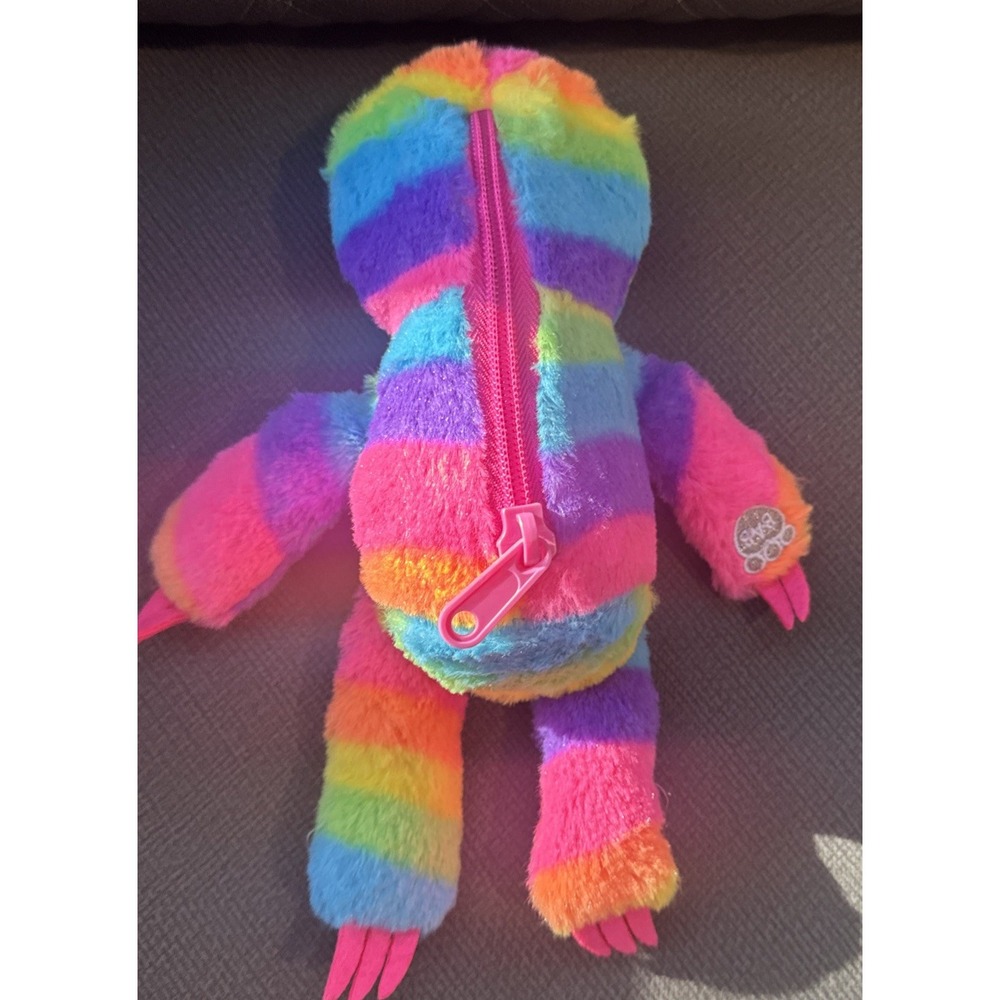 Build-A-Bear mini rainbow sloth Plush Stuffed Toy Zipper‎ Back 8.5 inches - Picture 4 of 7